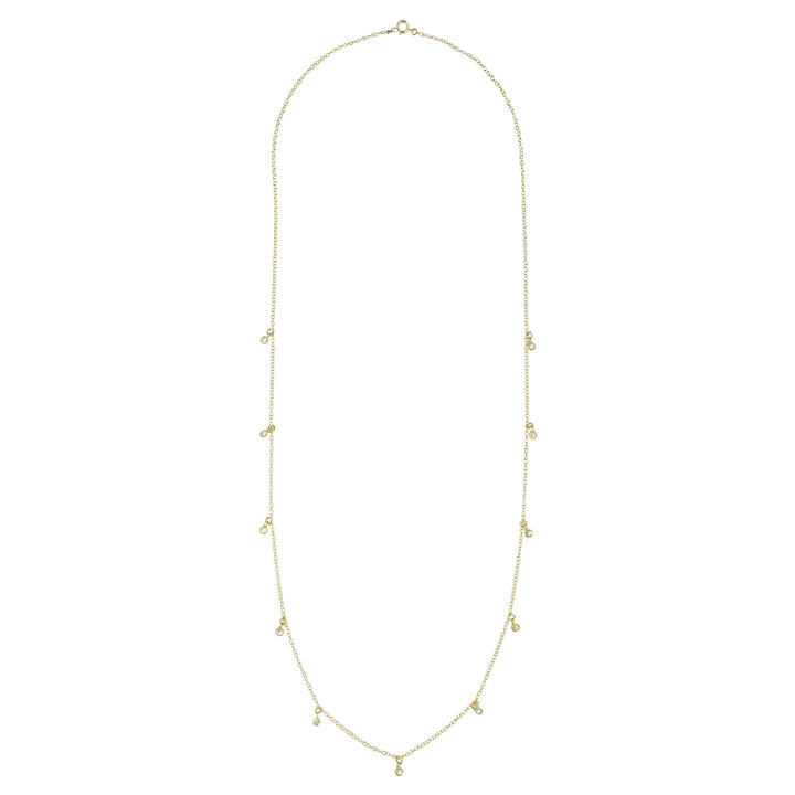 Long CZ Necklace - Necklaces - Gold - Gold - Azil Boutique