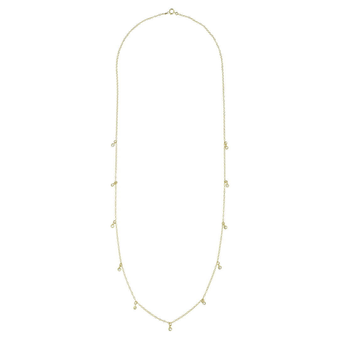 Long CZ Necklace - Necklaces - Gold - Gold - Azil Boutique