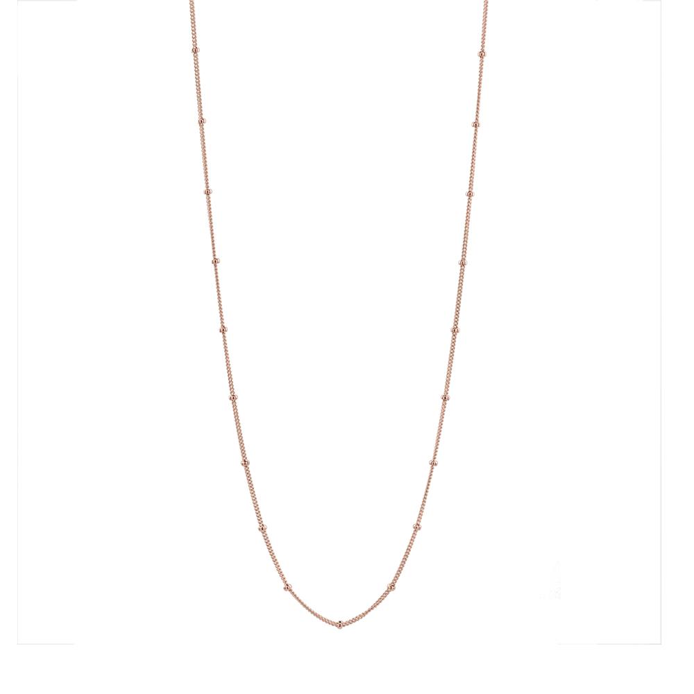 14k Solid Gold Ball Chain Necklace - Necklaces - Rose Gold - Rose Gold / 16" - Azil Boutique