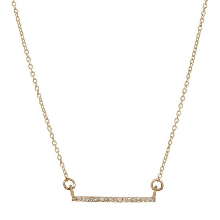 Thin Diamond Bar Necklace - Necklaces - Yellow Gold - Yellow Gold - Azil Boutique