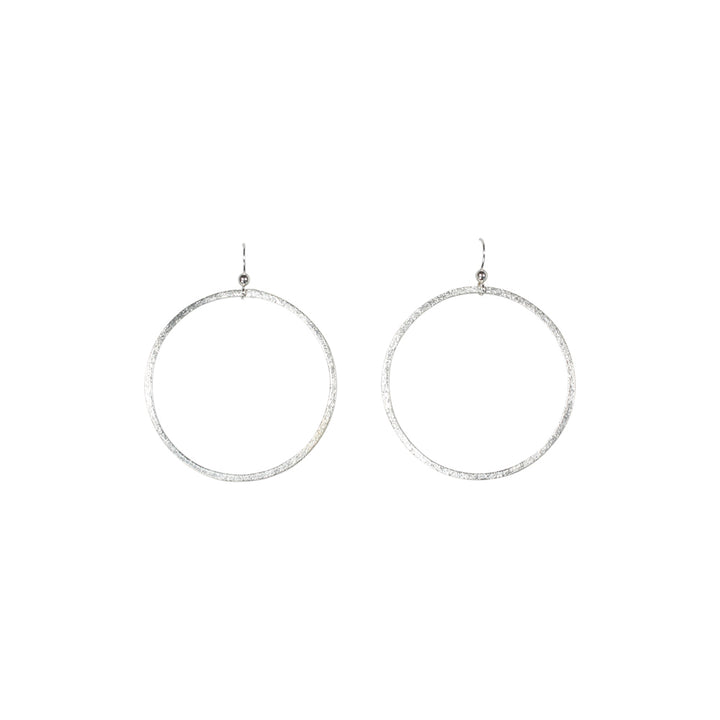 SALE - Brushed Hoop Earring - Earrings - Silver - Silver / Extra Large - Azil Boutique