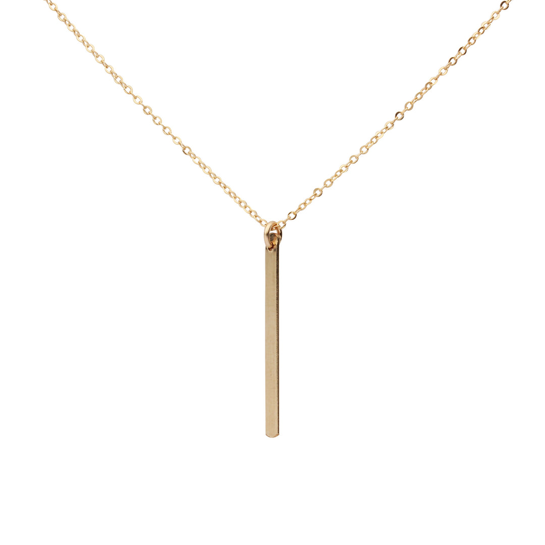 Single Bar Drop Necklace - Necklaces - Gold - Gold - Azil Boutique