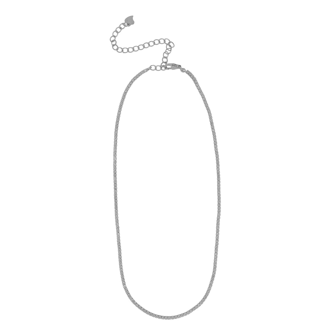 CZ Tennis Choker - Necklaces - Silver - Silver - Azil Boutique