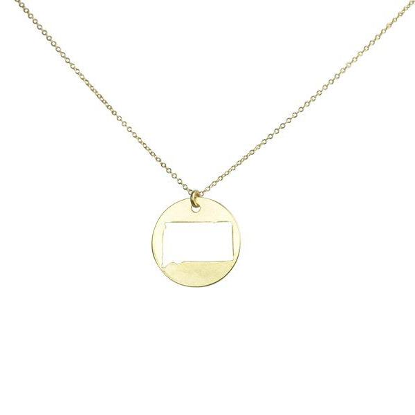 SALE - State Outline Necklace - Necklaces - Gold - Gold / SD - Azil Boutique
