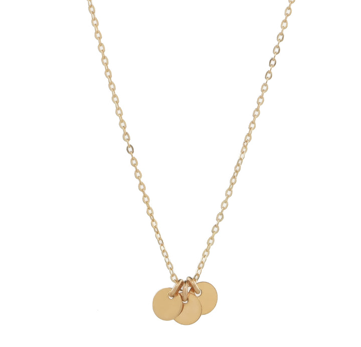 Tiny Triple Disc Choker Necklace - Necklaces - Gold - Gold - Azil Boutique