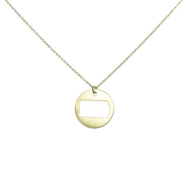 SALE - State Outline Necklace - Necklaces - Gold - Gold / KS - Azil Boutique