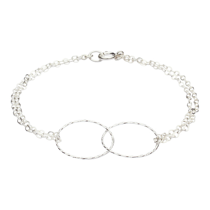 Double Diamond Cut Circles Bracelet - Bracelets - Silver - Silver - Azil Boutique