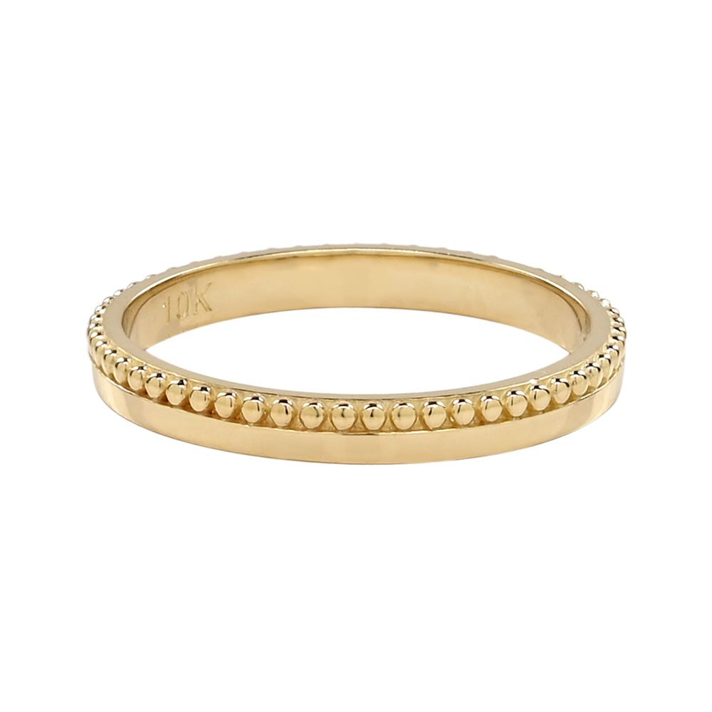 10k Solid Gold Double Textured Ring - Rings -  -  - Azil Boutique