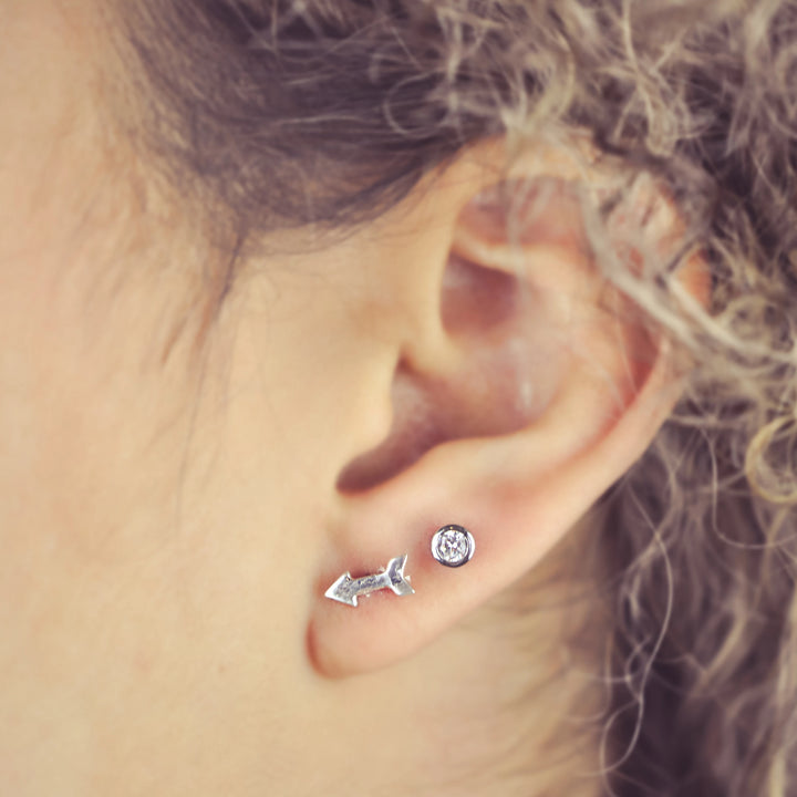 Single CZ Studs - Earrings -  -  - Azil Boutique