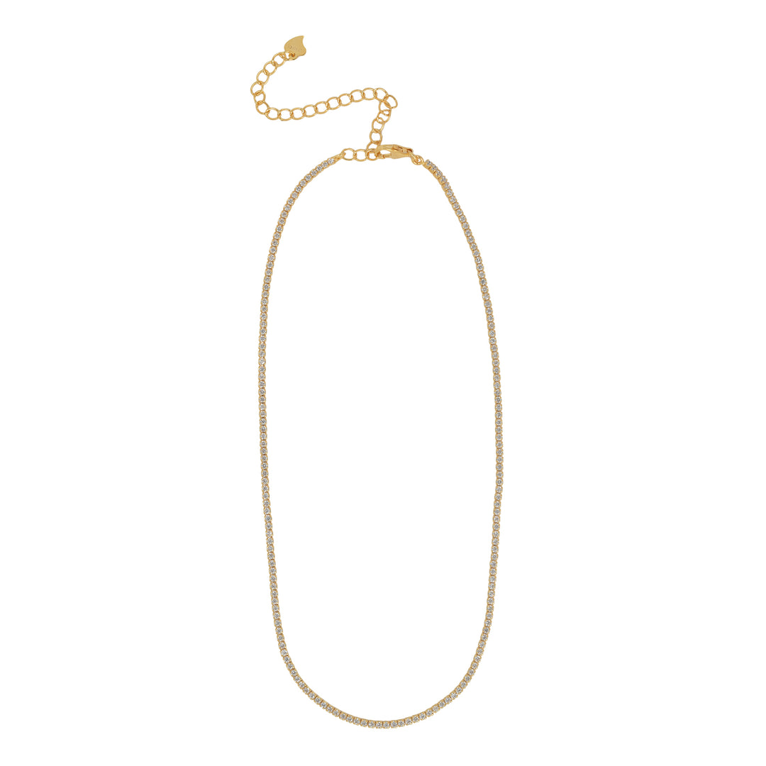 CZ Tennis Choker - Necklaces - Gold - Gold - Azil Boutique