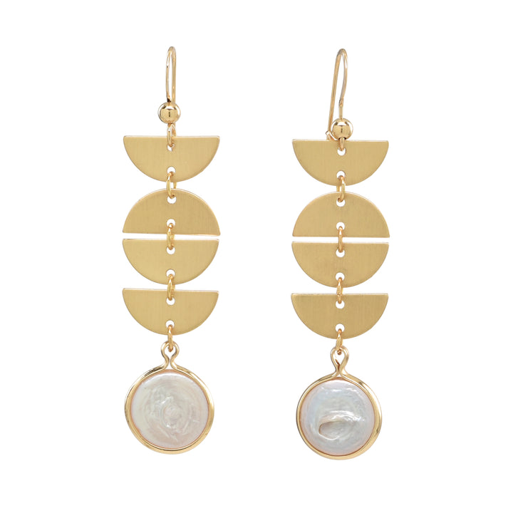 Half Moon Drop Freshwater Pearl Earrings - Earrings -  -  - Azil Boutique