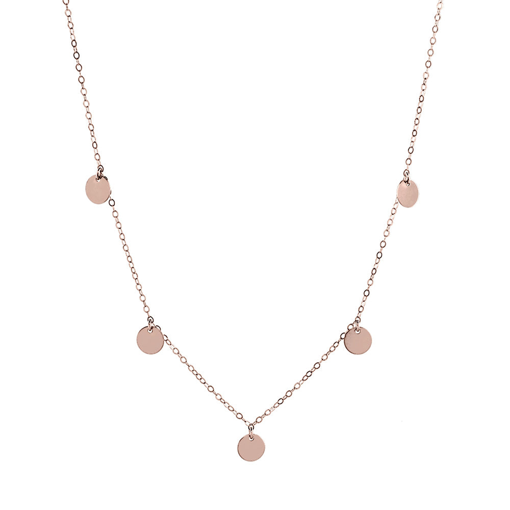 5 Tiny Discs Necklace - Necklaces - Necklace - Necklace / Rose Gold - Azil Boutique