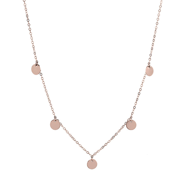 5 Tiny Discs Necklace - Necklaces - Necklace - Necklace / Rose Gold - Azil Boutique