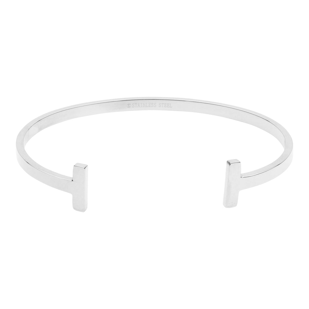 Double Bar Cuff - Bracelets - Stainless Steel - Stainless Steel - Azil Boutique