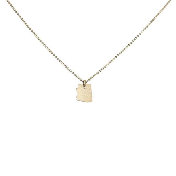 State Necklace - Necklaces - Gold - Gold / AZ - Azil Boutique