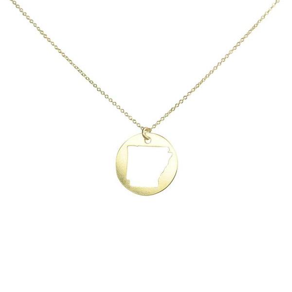 SALE - State Outline Necklace - Necklaces - Gold - Gold / AR - Azil Boutique