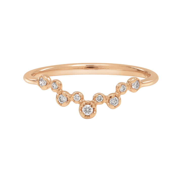 18k Bezel Chevron Diamond Ring - Rings - Rosegold - Rosegold / 6 - Azil Boutique