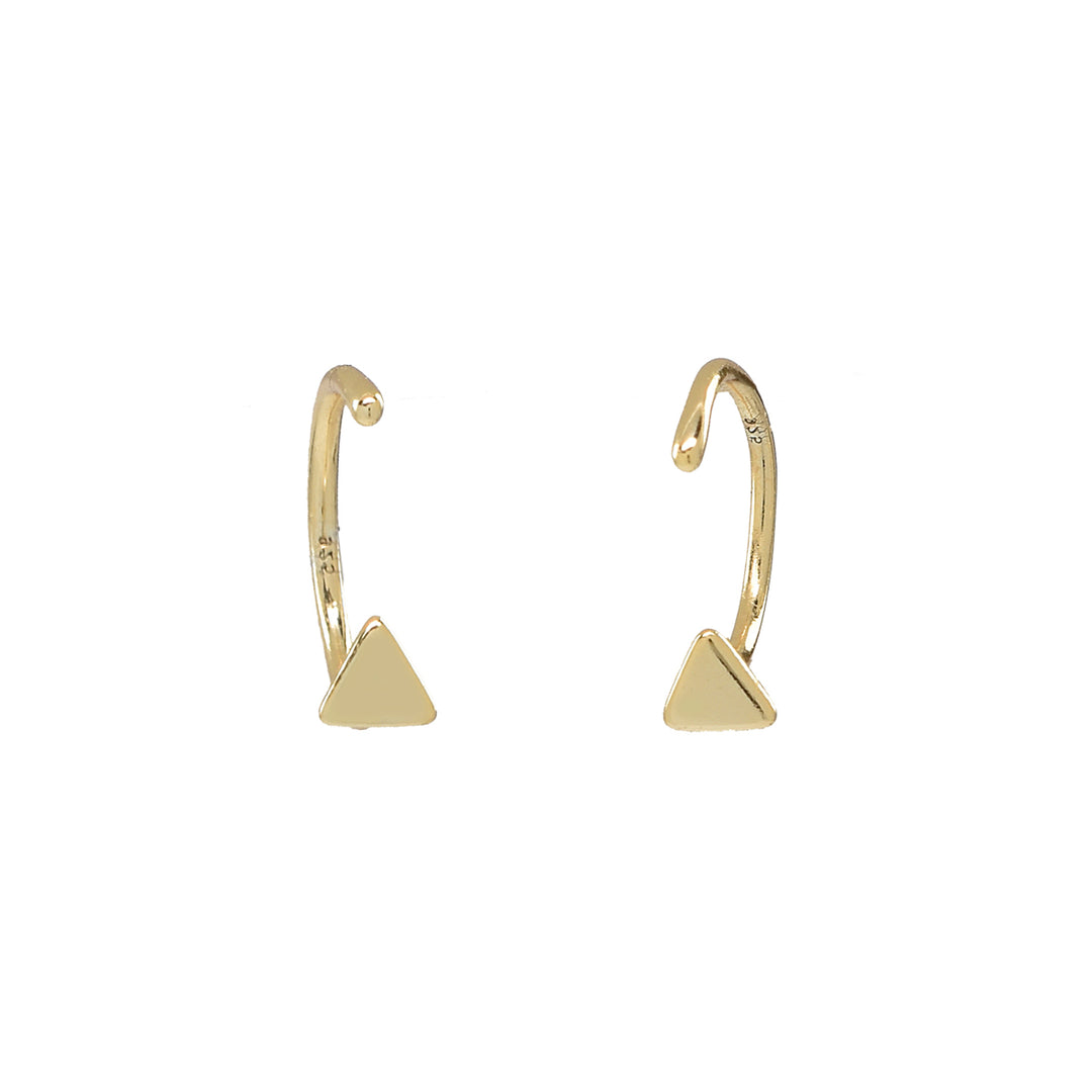 Triangle Open Huggies - Earrings - Gold - Gold - Azil Boutique