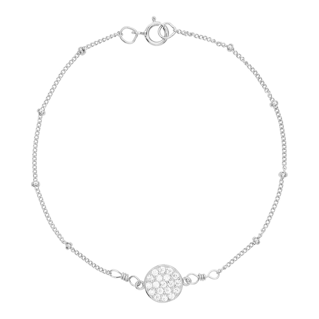 Multi-CZ Round Ball Chain Bracelet - Bracelets - Silver - Silver - Azil Boutique