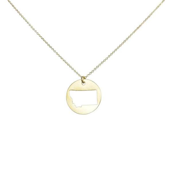 SALE - State Outline Necklace - Necklaces - Gold - Gold / MT - Azil Boutique