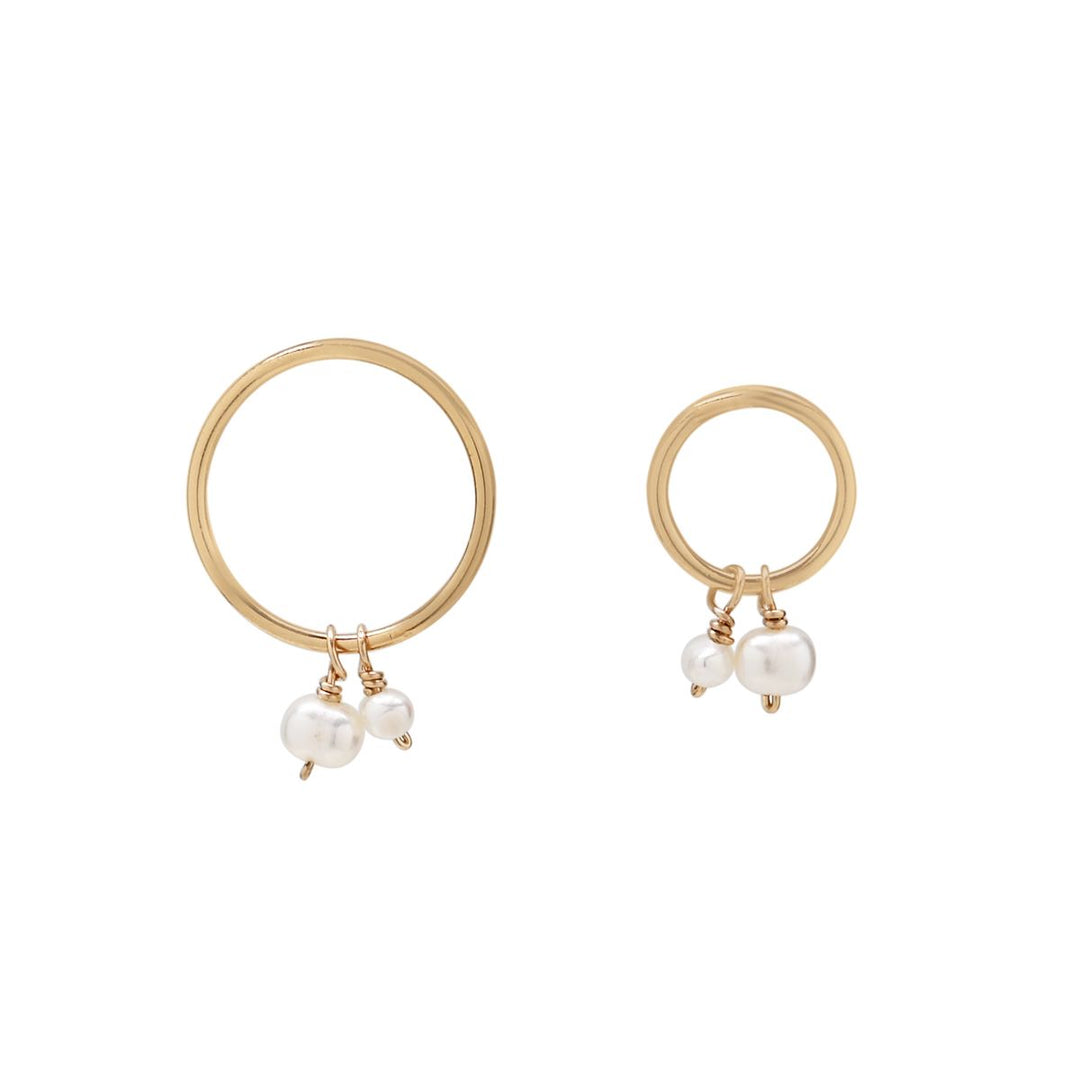 Halo Duo Pearl Studs - Earrings -  -  - Azil Boutique