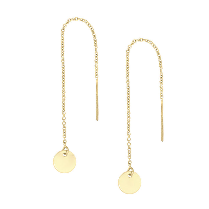 Geometric Ear Threaders (more shapes) - Earrings - Disc - Disc / Gold - Azil Boutique