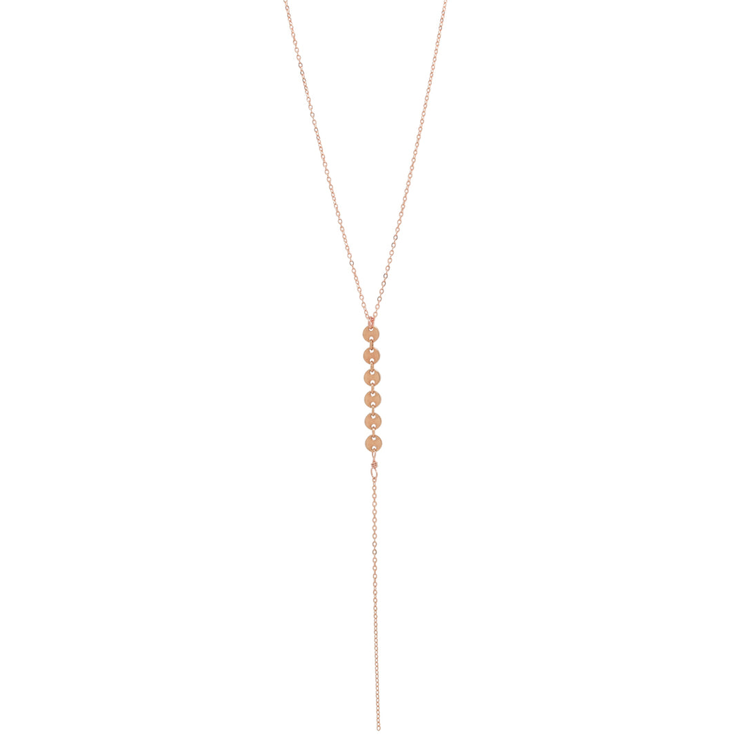 6 Tiny Multi-Disc Y-Drop Necklace - Necklaces - Rosegold - Rosegold - Azil Boutique
