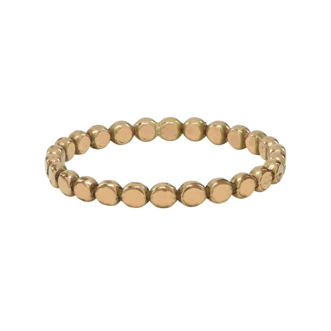 Beaded Stacking Ring - Rings - Flat - Flat / Gold / 4 - Azil Boutique