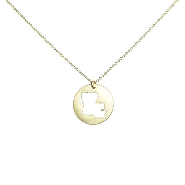 SALE - State Outline Necklace - Necklaces - Gold - Gold / LA - Azil Boutique