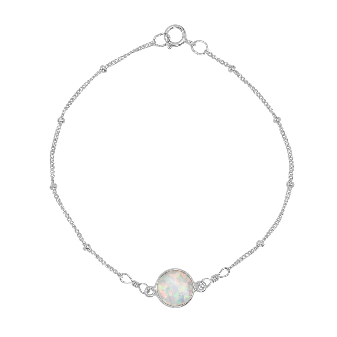 Round Opal Bracelet - Bracelets - Silver - Silver - Azil Boutique