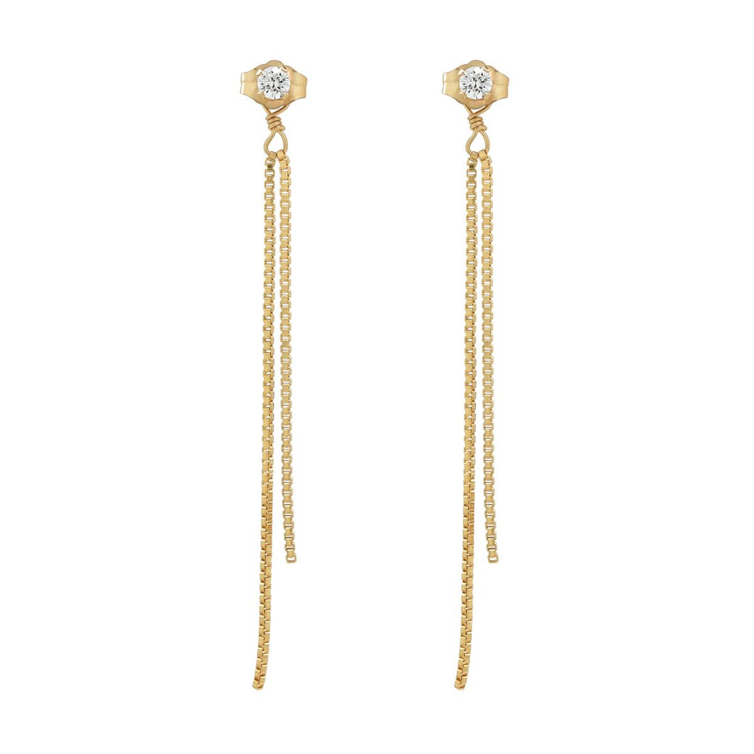 Rolo Chain CZ Studs - Earrings - Small - Small - Azil Boutique