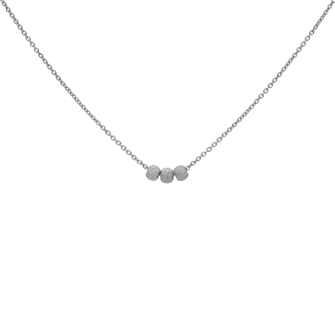 14k Solid Gold Triple Stardust Necklace - Necklaces - White Gold - White Gold - Azil Boutique