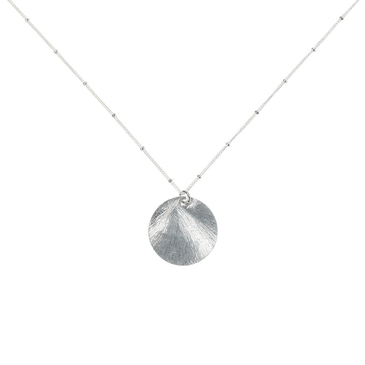 Brushed Disc on Ball Chain Necklace - Necklaces - Silver - Silver / Large Disc - Azil Boutique