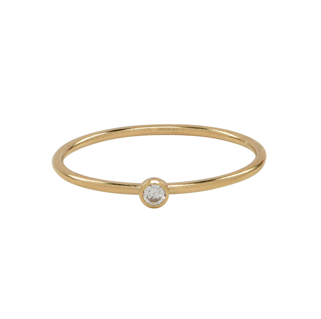 Solitaire CZ Ring - Rings - Gold - Gold / 8 - Azil Boutique