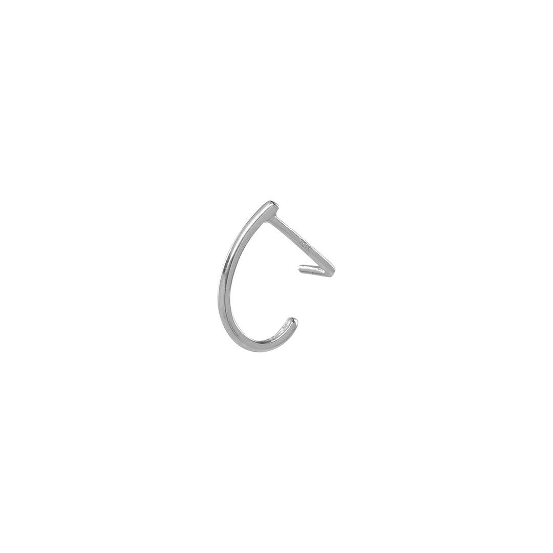 10K Solid Gold Nose Hoop - Earrings - White Gold - White Gold - Azil Boutique