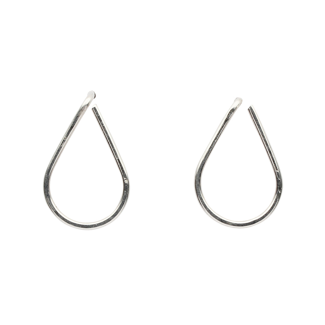 Teardrop Wirewrapped Studs - Earrings - Silver - Silver / Small - Azil Boutique
