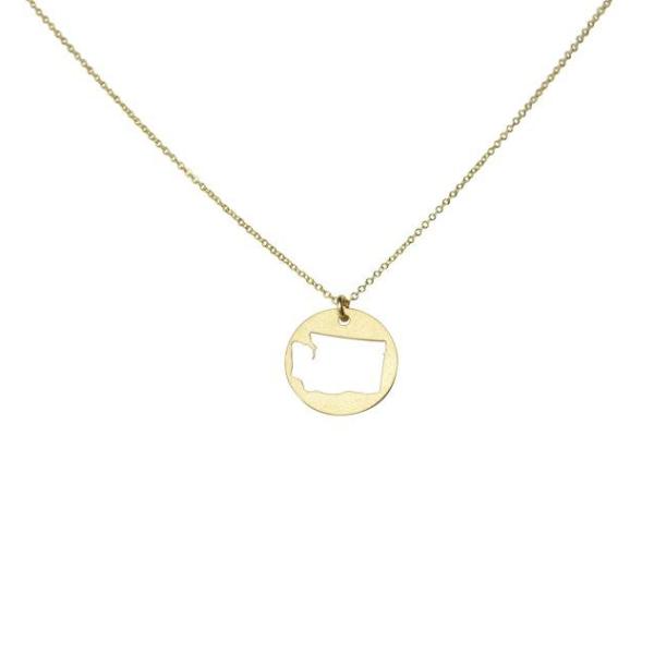 SALE - State Outline Necklace - Necklaces - Gold - Gold / WA - Azil Boutique