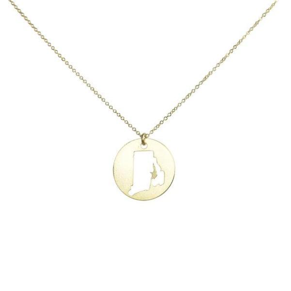 SALE - State Outline Necklace - Necklaces - Gold - Gold / RI - Azil Boutique