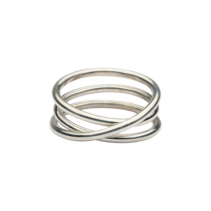 Triple Swirl Band Ring - Rings - Silver - Silver / 5 - Azil Boutique