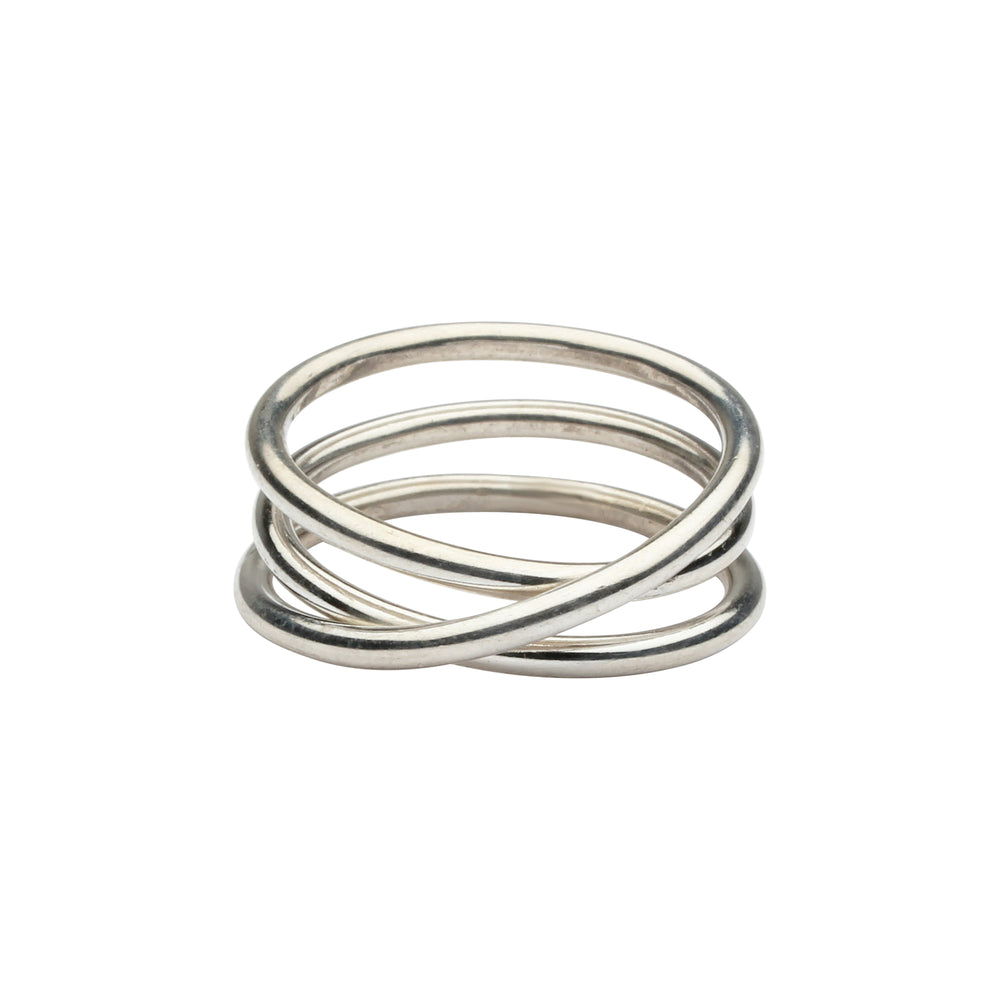 SALE - Triple Swirl Band Ring - Rings - Silver - Silver / 4 - Azil Boutique