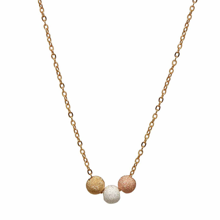 SALE - 3-Tone Stardust Ball Necklace - Necklaces - Gold - Gold - Azil Boutique