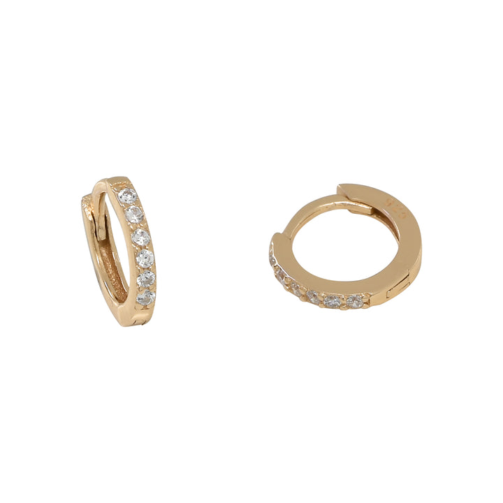 Classic CZ Huggies - Earrings - Small - Small / Gold - Azil Boutique