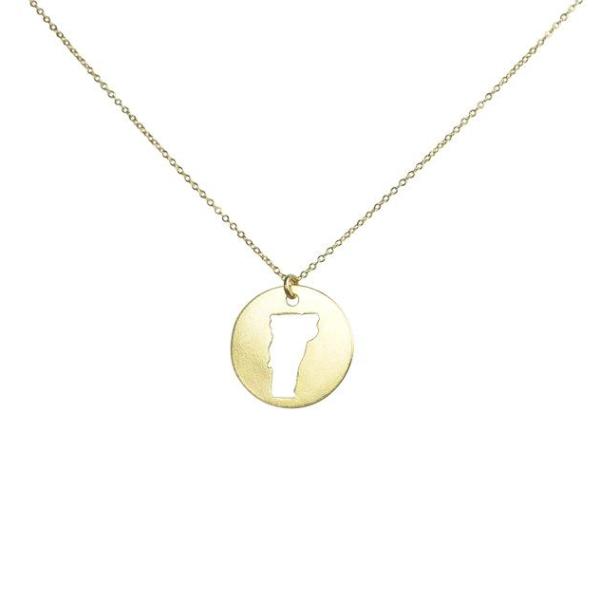 SALE - State Outline Necklace - Necklaces - Gold - Gold / VT - Azil Boutique
