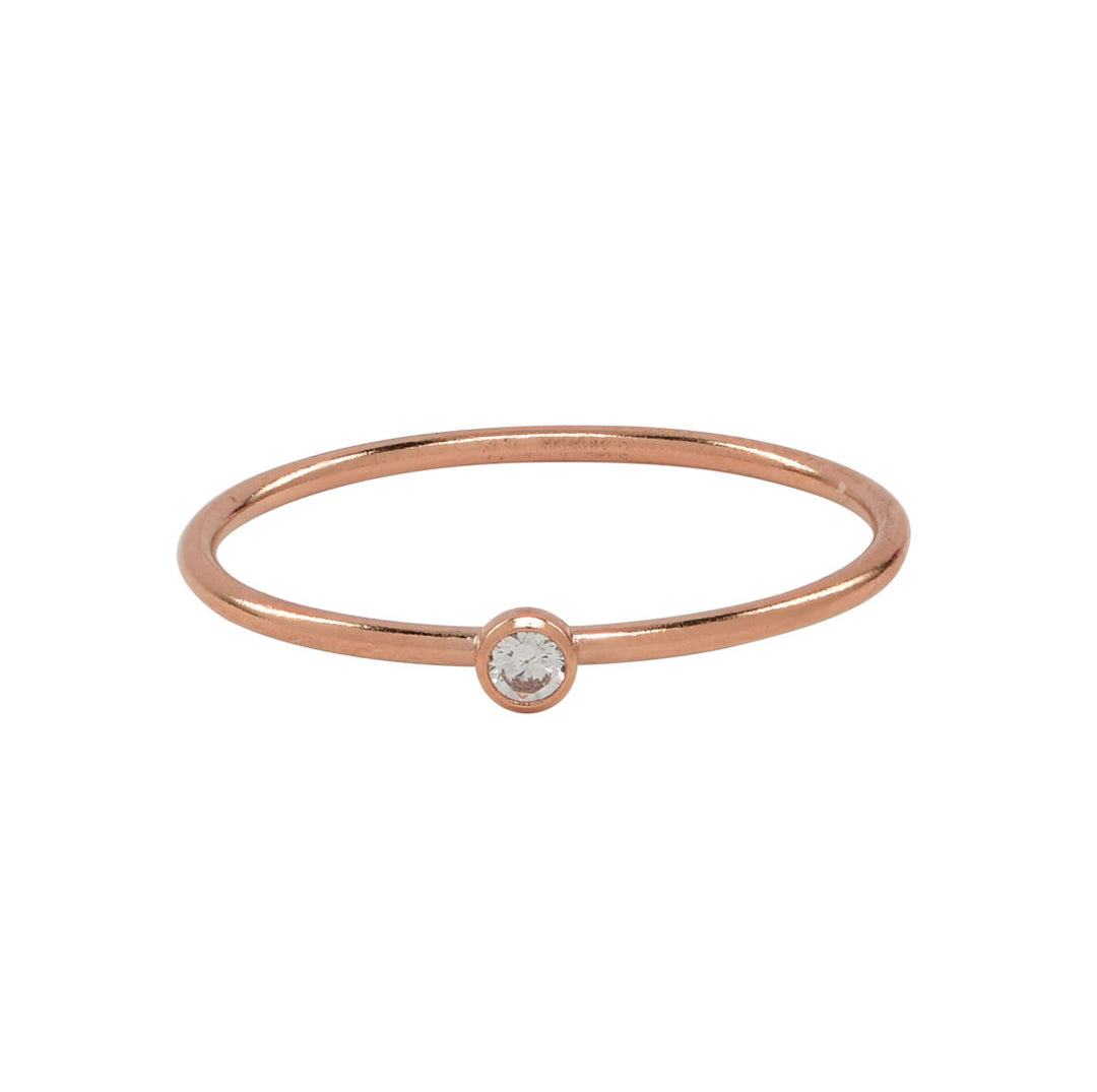 Solitaire CZ Ring - Rings - Rosegold - Rosegold / 5 - Azil Boutique