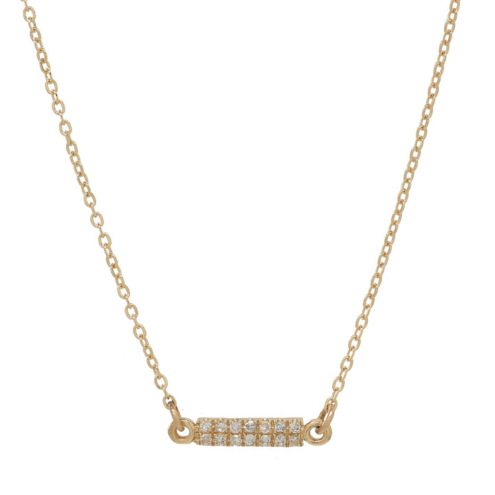 Tiny Bar Diamond Necklace - Necklaces - Yellow Gold - Yellow Gold - Azil Boutique