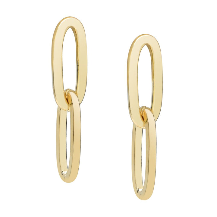 Thick Double Paperclip Studs - Earrings - Gold - Gold - Azil Boutique