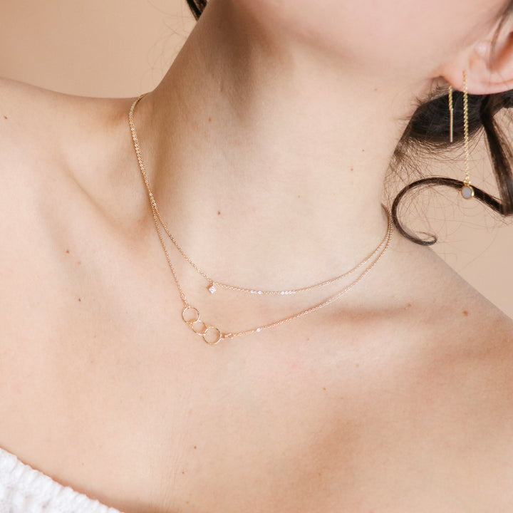 CZ Tiny Rhombus Necklace - Necklaces -  -  - Azil Boutique