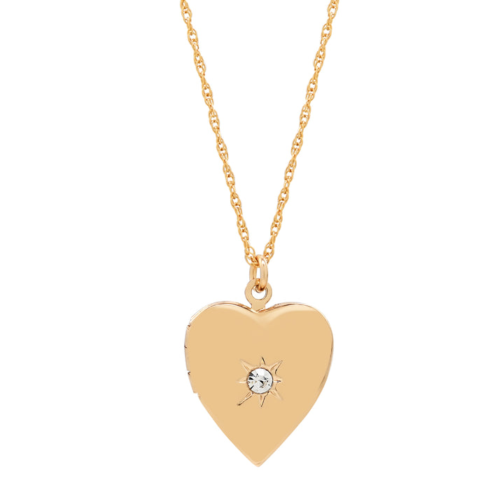 Star CZ Heart Locket - Necklaces -  -  - Azil Boutique