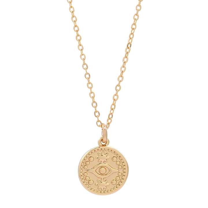 Evil Eye Coin Necklace - Necklaces - Small - Small - Azil Boutique