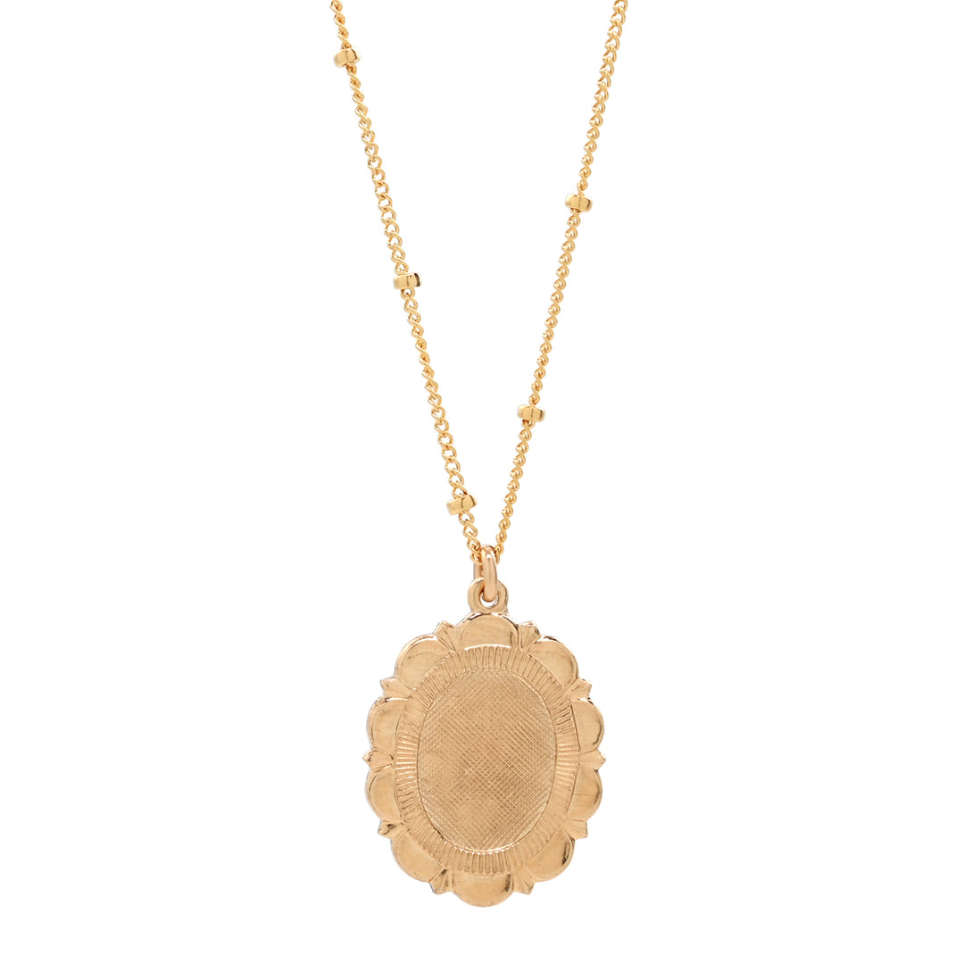 SALE - Floral Oval Medallion Necklace - Necklaces -  -  - Azil Boutique